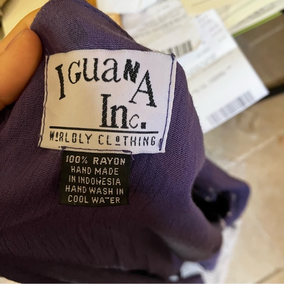 Iguana Inc. Worldly Clothing set, hand made, blue, surplus top, maxi skirt. M/L. - Picture 13 of 16